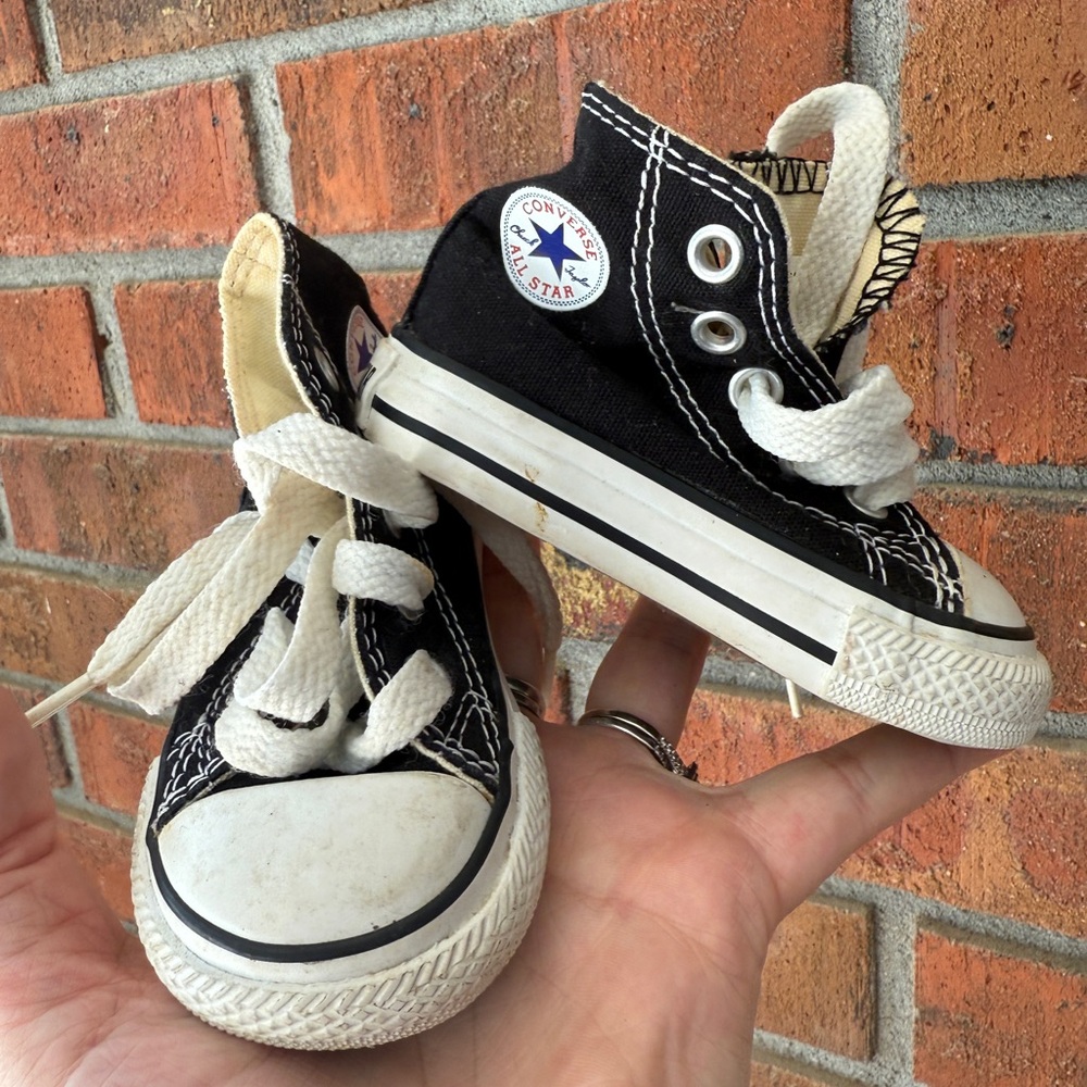 Converse Kids baby Black Canvas Sneakers